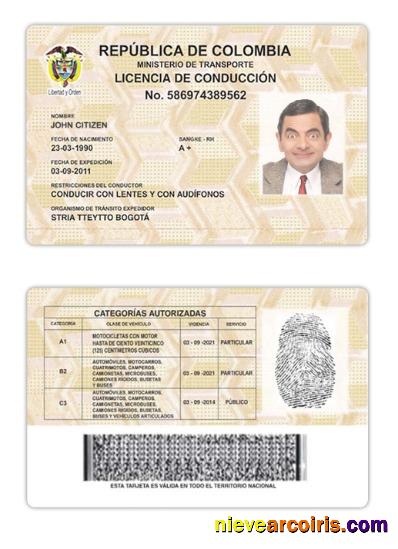 Colombia driving license version 2